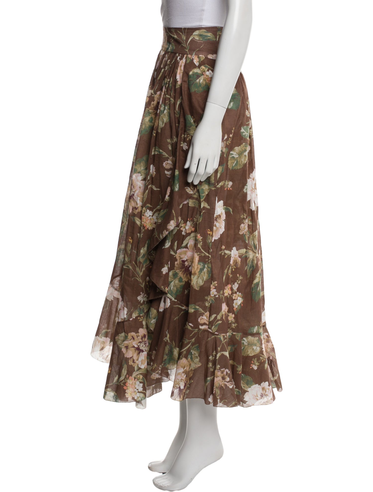 Zimmermann Floral Print Midi Length Skirt