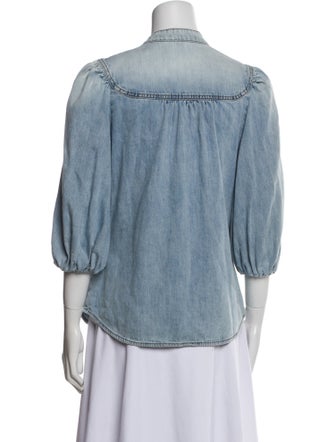 Zimmermann V-Neck Three-Quarter Sleeve Button-Up Top