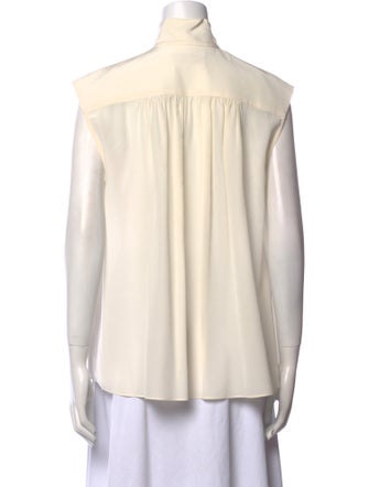 Zimmermann Silk Mock Neck Button-Up Top