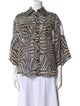 Zimmermann Linen Animal Print Button-Up Top
