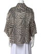 Zimmermann Linen Animal Print Button-Up Top