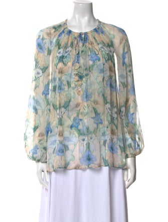 Zimmermann Floral Print Crew Neck Blouse