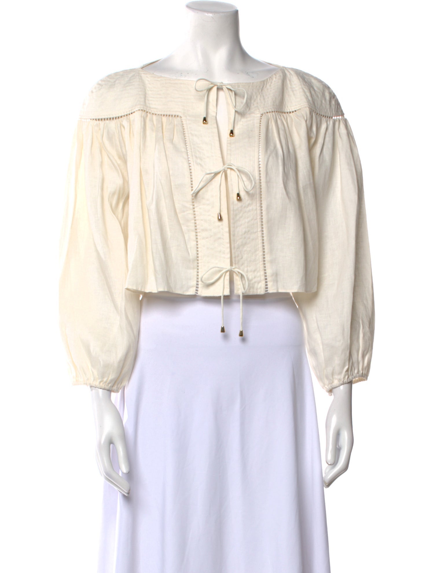 Zimmermann Linen Off-The-Shoulder Crop Top w/ Tags