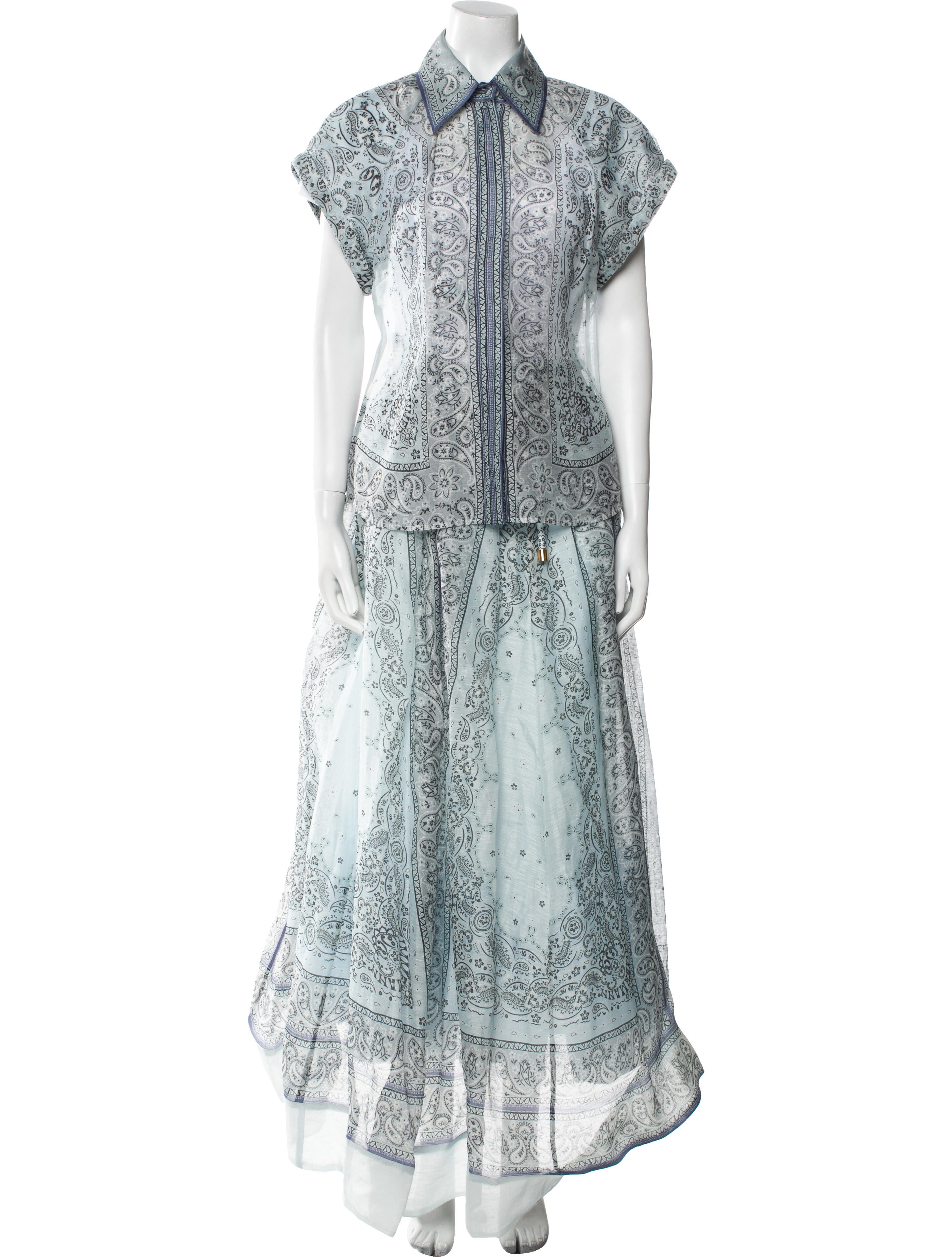 Zimmermann Silk Paisley Print Skirt Set