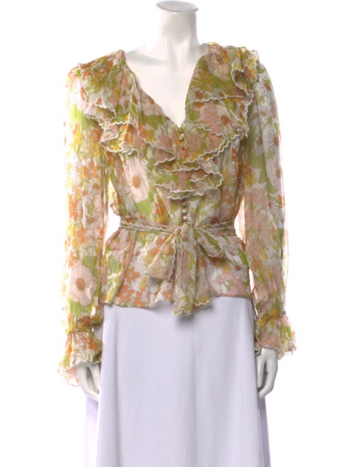 Zimmermann Silk Floral Print Blouse