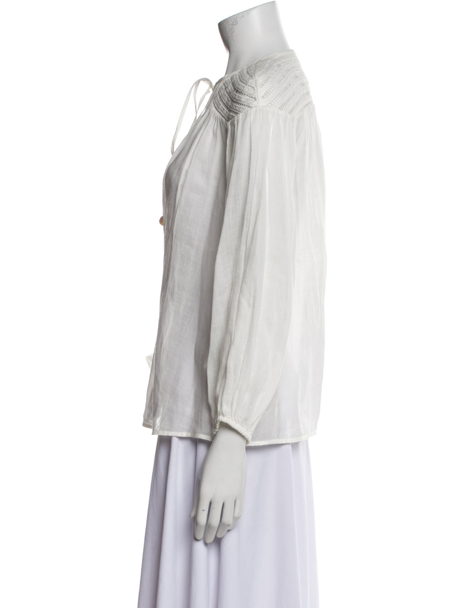 Zimmermann Crew Neck Three-Quarter Sleeve Blouse