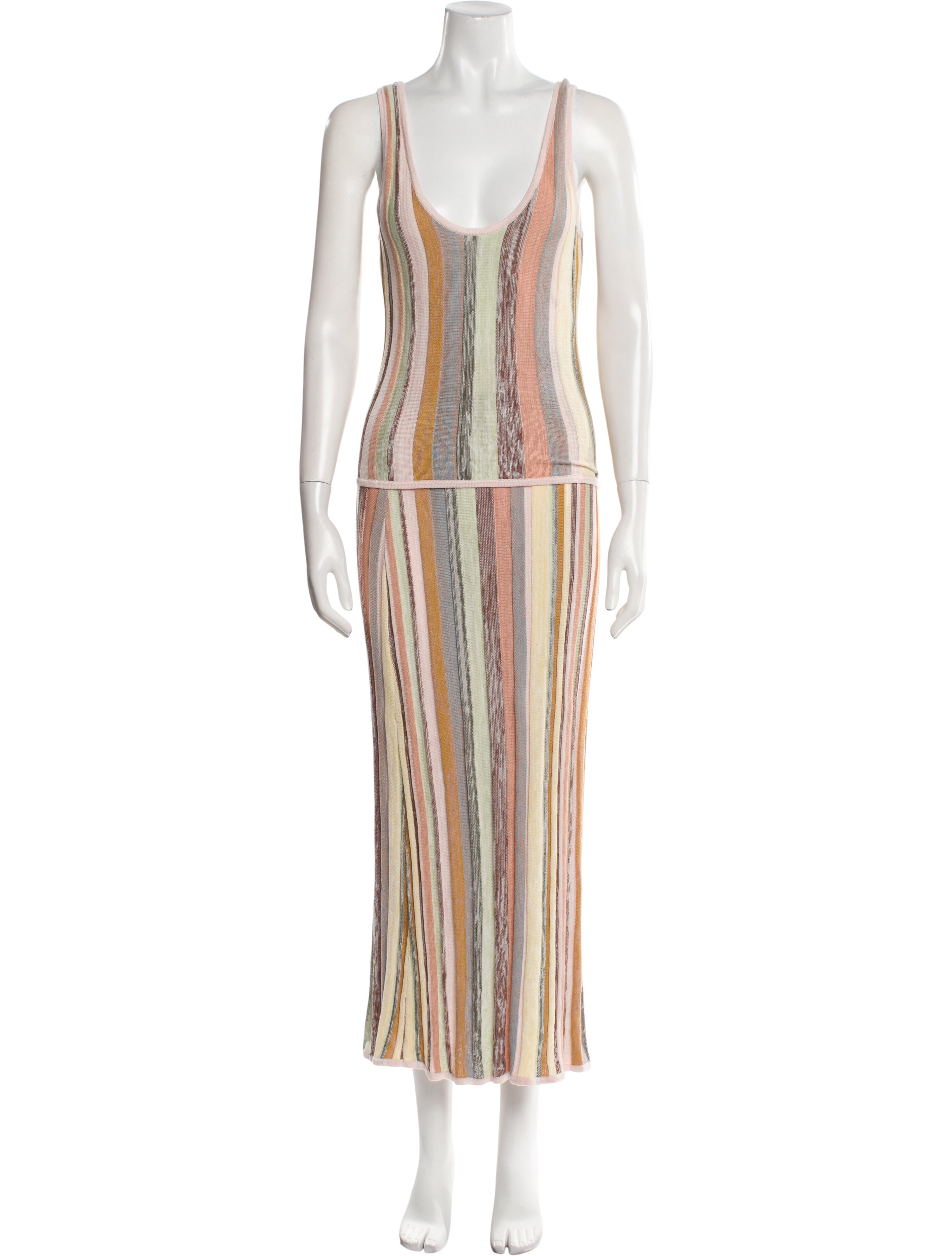 Zimmermann Striped Pleated Accents Skirt Set