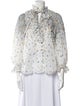 Zimmermann Floral Print Mock Neck Top