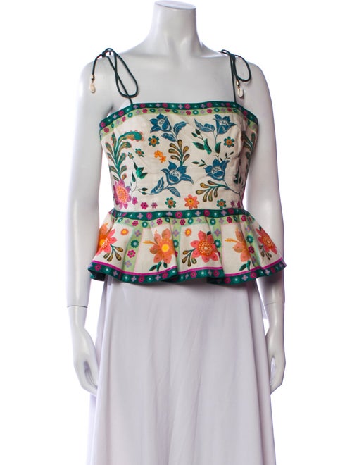 Zimmermann Linen Printed Crop Top