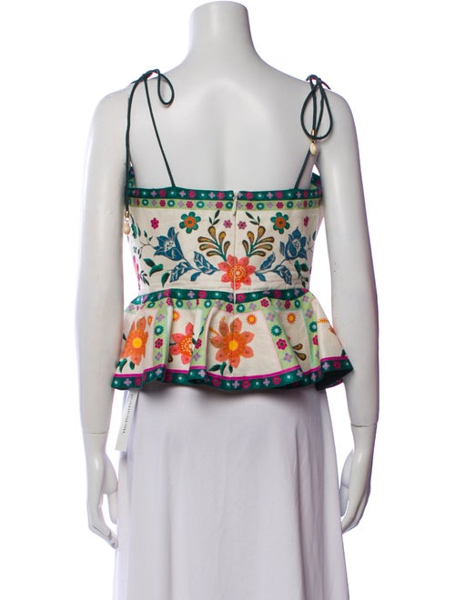 Zimmermann Linen Printed Crop Top