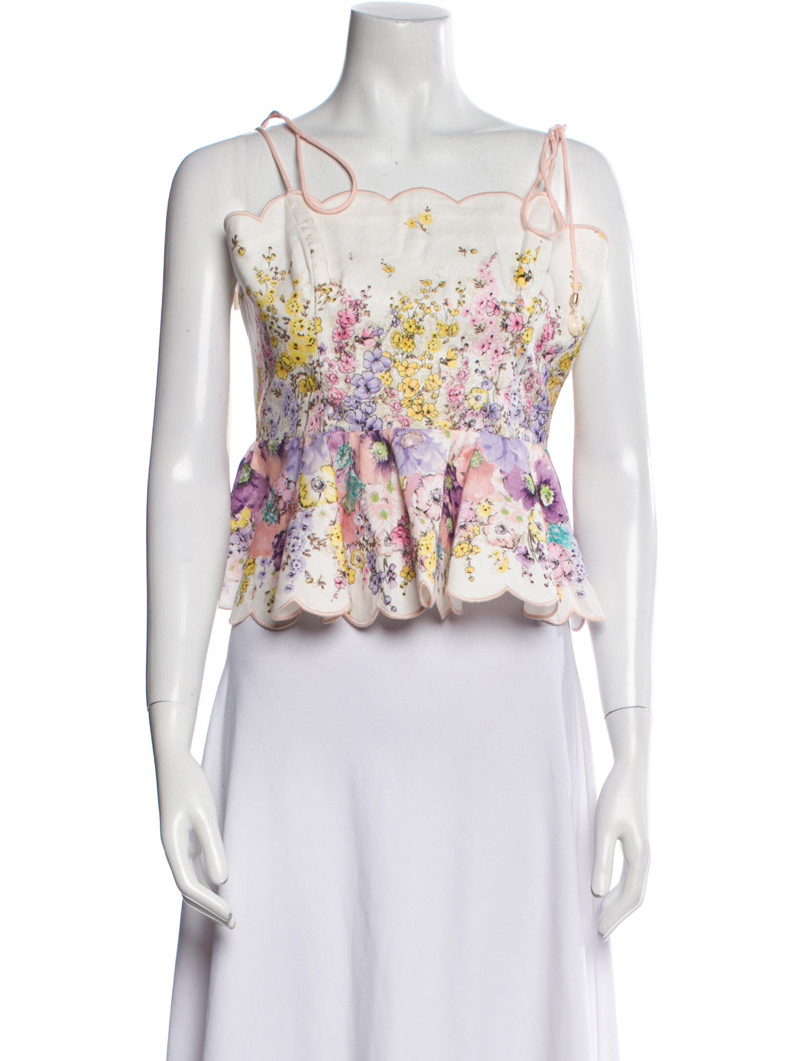 Zimmermann Linen Floral Print Crop Top w/ Tags