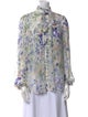 Zimmermann Floral Print Mock Neck Blouse