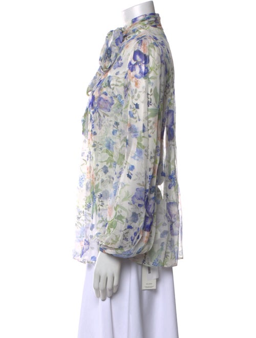 Zimmermann Floral Print Mock Neck Blouse