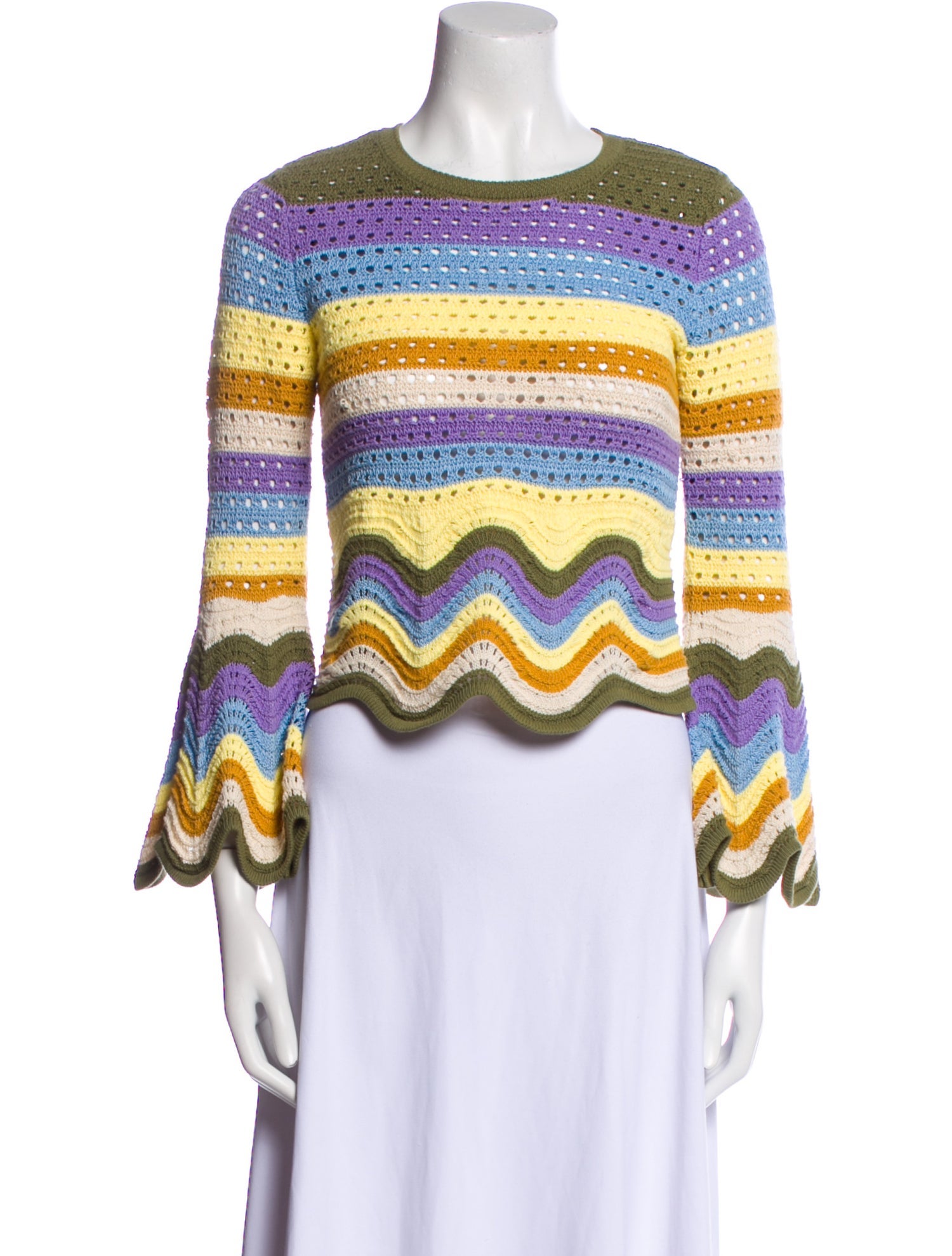 Zimmermann Striped Bateau Neckline Crop Top