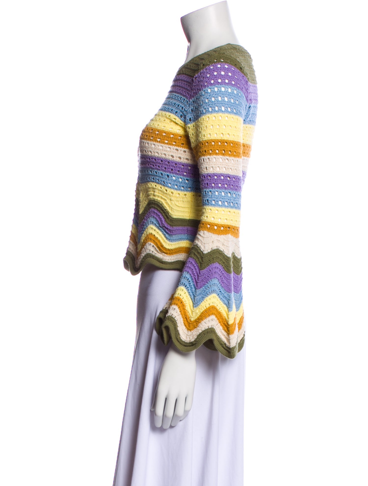 Zimmermann Striped Bateau Neckline Crop Top