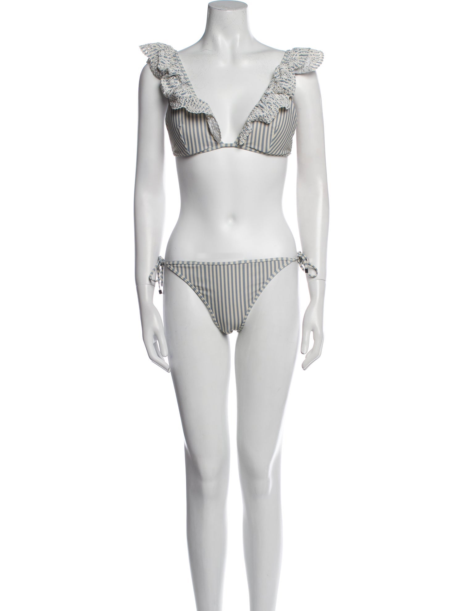 Zimmermann Meridian Stripe Tri Bikini Striped Bikini w/ Tags