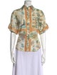 Zimmermann Paisley Print Mock Neck Button-Up Top
