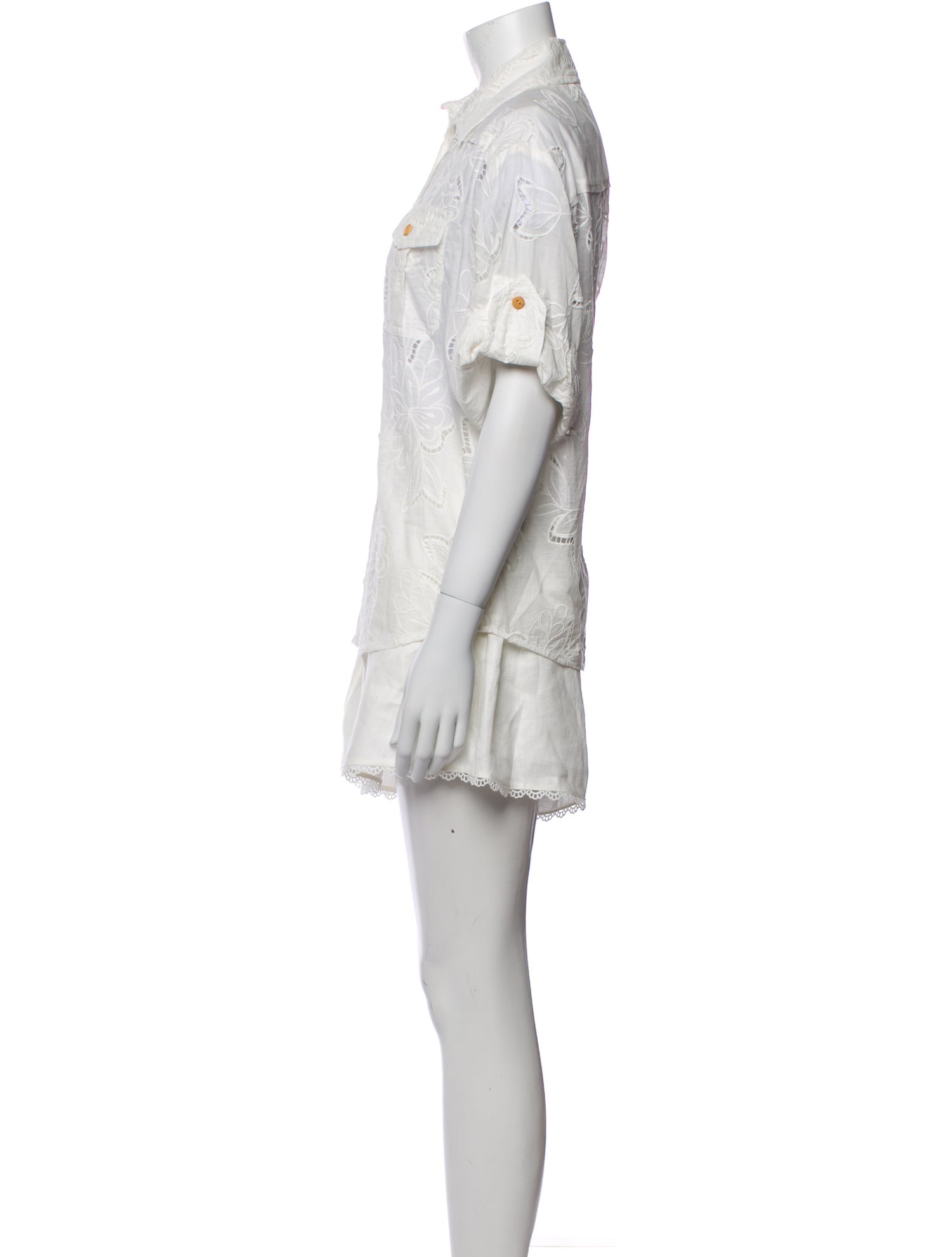 Zimmermann Linen Lace Pattern Short Set