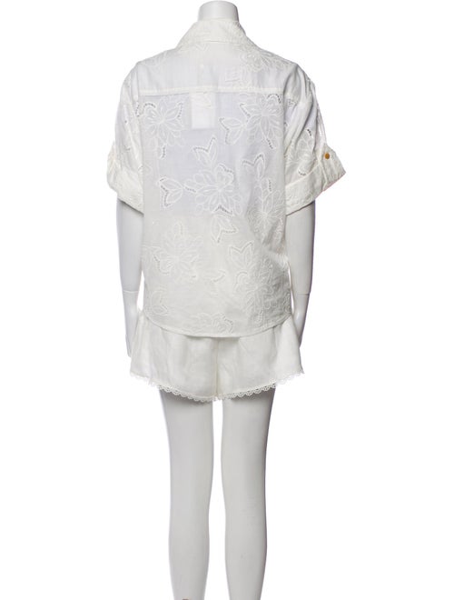 Zimmermann Linen Lace Pattern Short Set