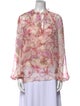 Zimmermann Floral Print Tie Neck Blouse