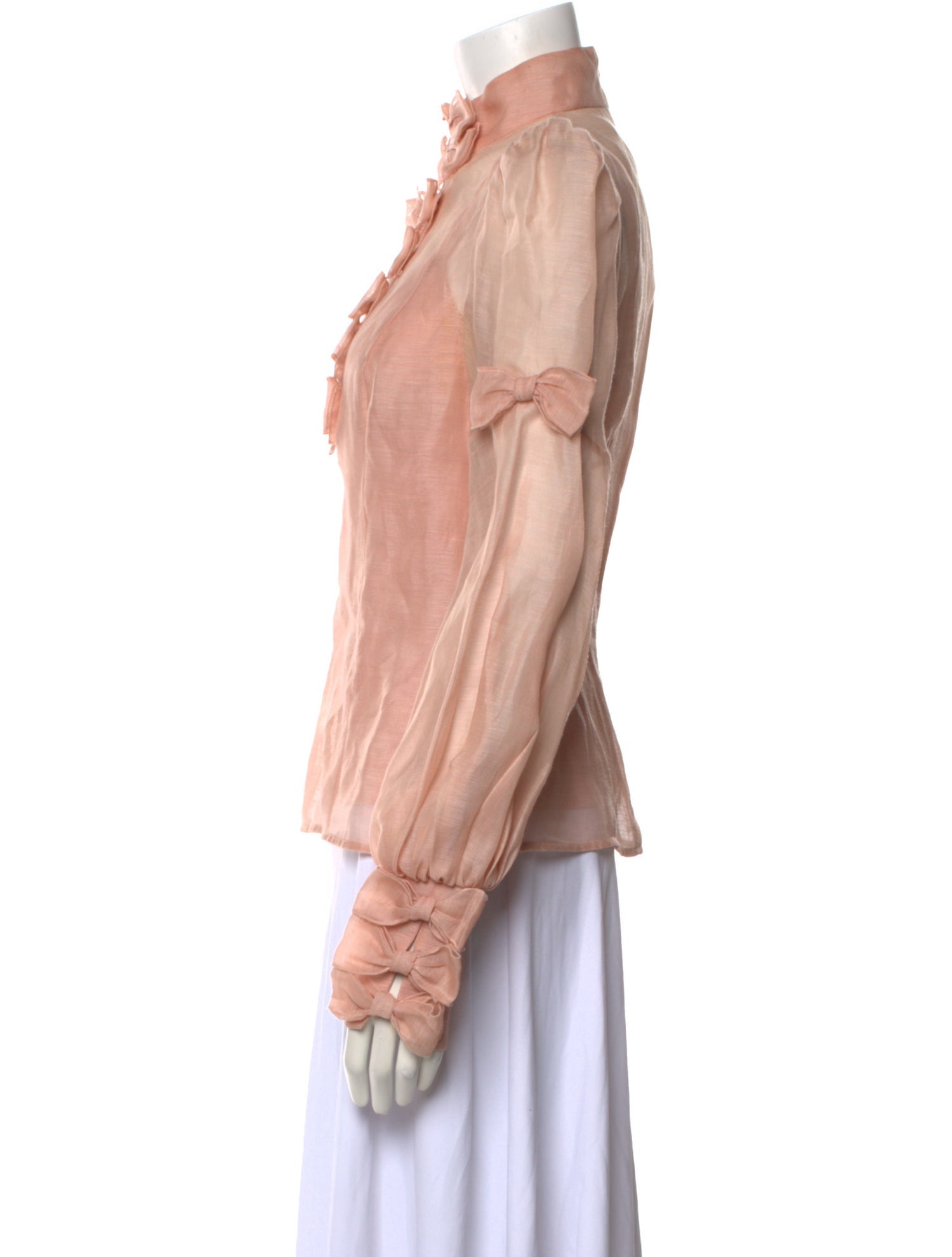 Zimmermann Mock Neck Long Sleeve Blouse