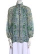 Zimmermann Paisley Print Mock Neck Blouse