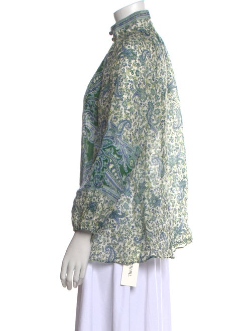 Zimmermann Paisley Print Mock Neck Blouse