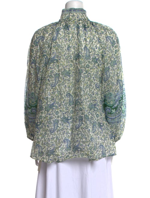 Zimmermann Paisley Print Mock Neck Blouse