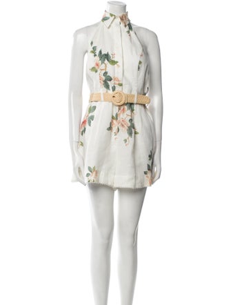 Zimmermann Linen Floral Print Romper