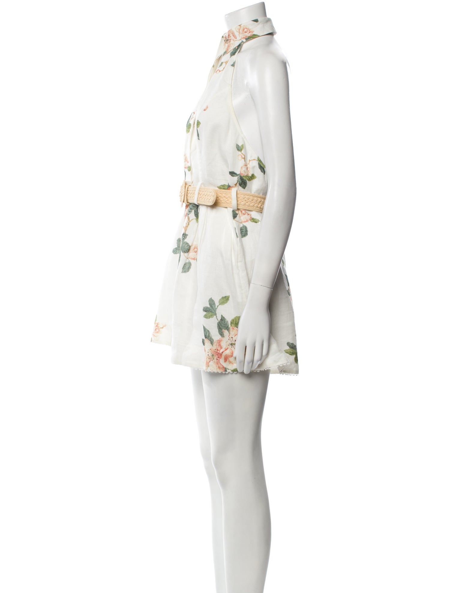 Zimmermann Linen Floral Print Romper
