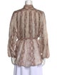 Zimmermann Animal Print Mock Neck Blouse
