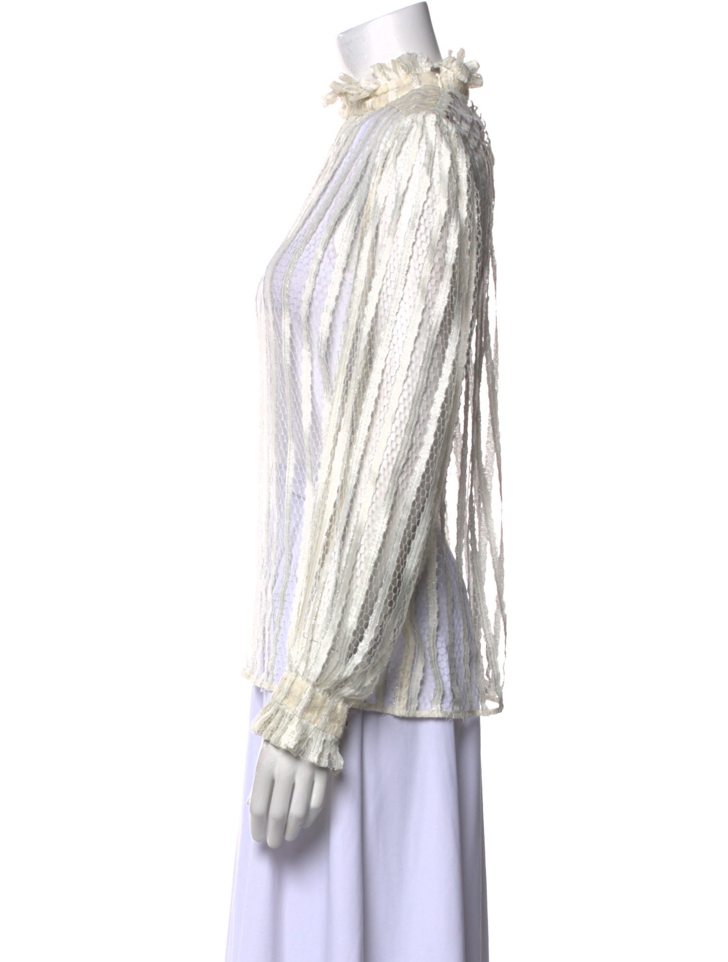 Zimmermann Mesh Striped Blouse