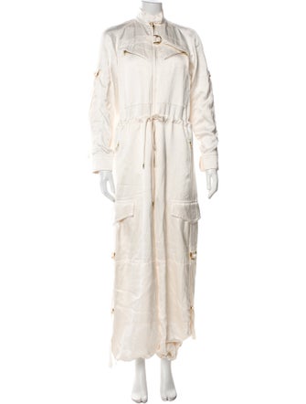 Zimmermann Satin Mock Neck Jumpsuit