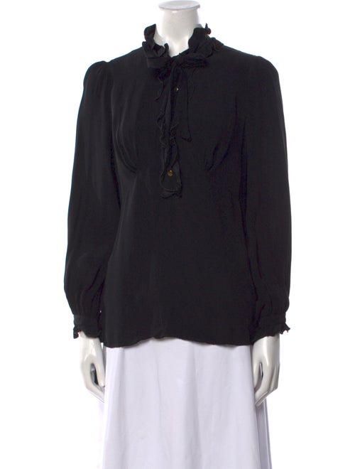 Zimmermann Mock Neck Long Sleeve Button-Up Top