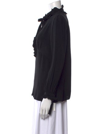 Zimmermann Mock Neck Long Sleeve Button-Up Top