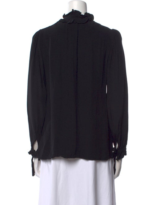 Zimmermann Mock Neck Long Sleeve Button-Up Top