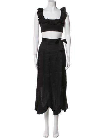 Zimmermann Linen Ruffle Embellishment Skirt Set