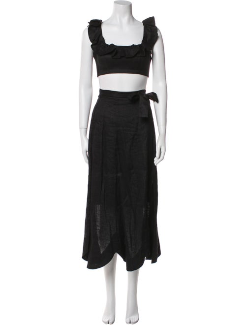 Zimmermann Linen Ruffle Embellishment Skirt Set