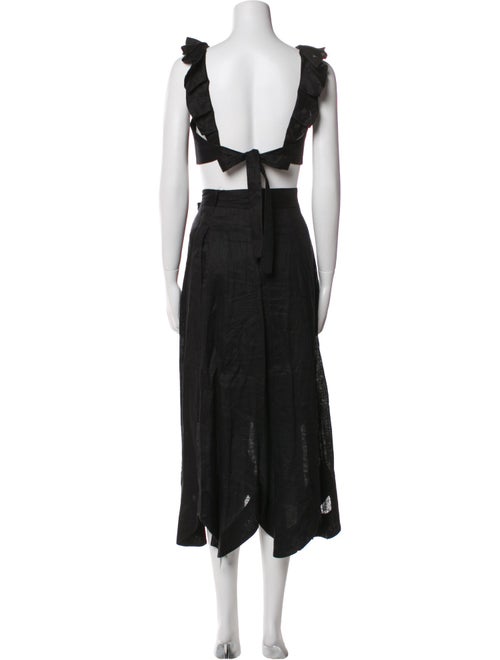 Zimmermann Linen Ruffle Embellishment Skirt Set