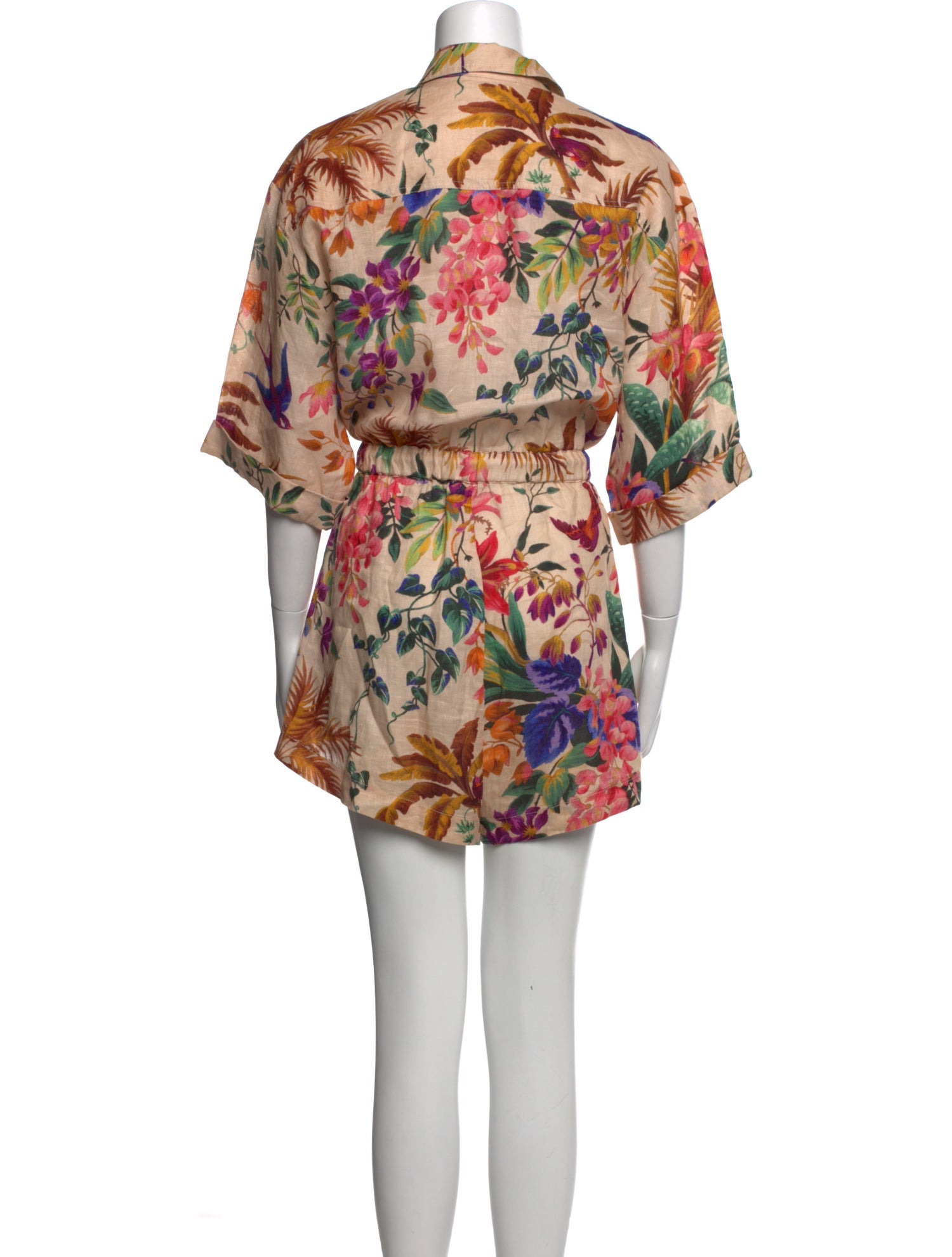 Zimmermann Linen Floral Print Romper
