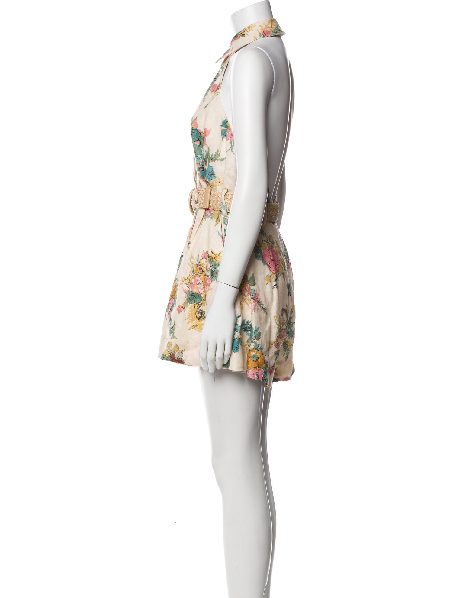 Zimmermann Linen Floral Print Romper