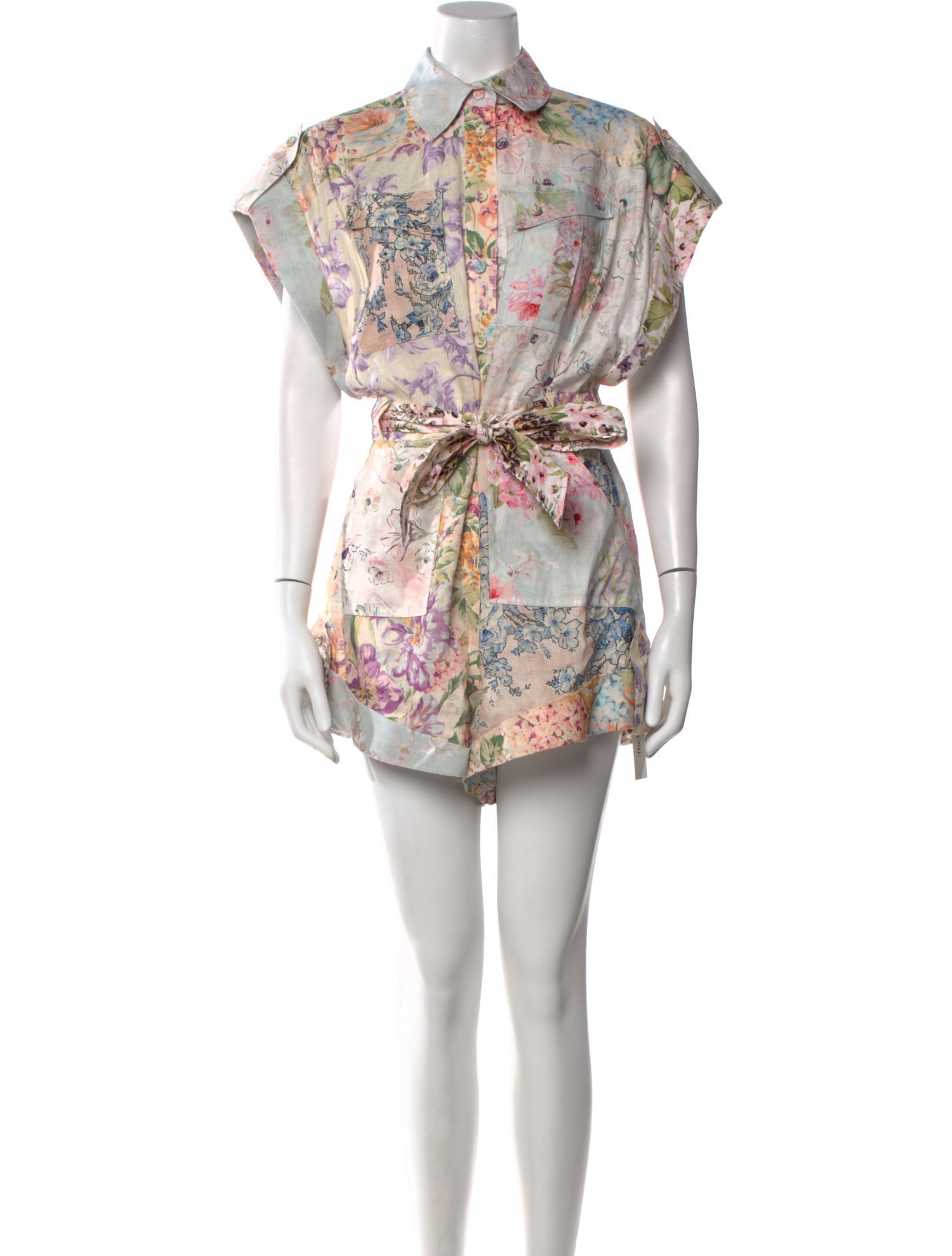 Zimmermann Linen Floral Print Romper