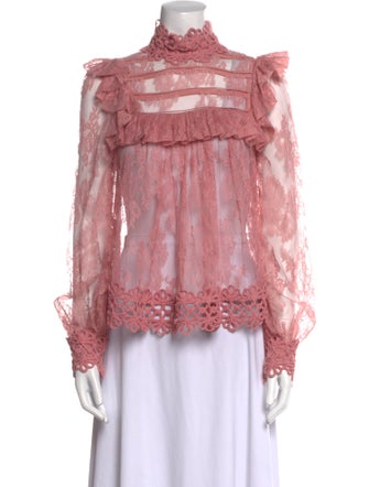 Zimmermann Nylon Mock Neck Blouse