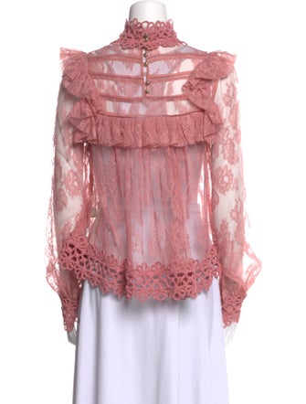 Zimmermann Nylon Mock Neck Blouse