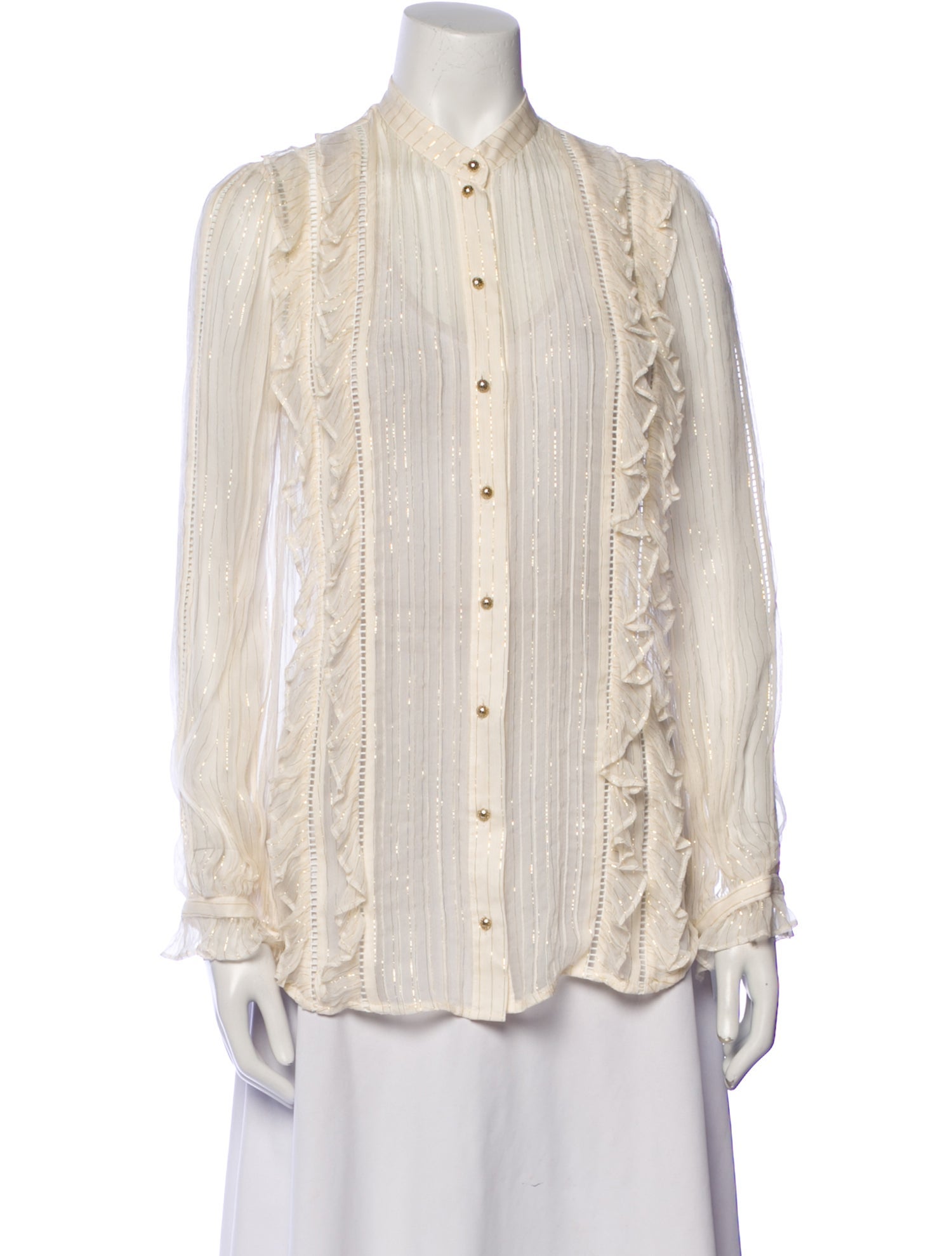 Zimmermann Silk Striped Button-Up Top
