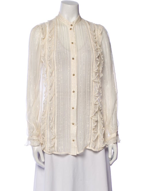 Zimmermann Silk Striped Button-Up Top
