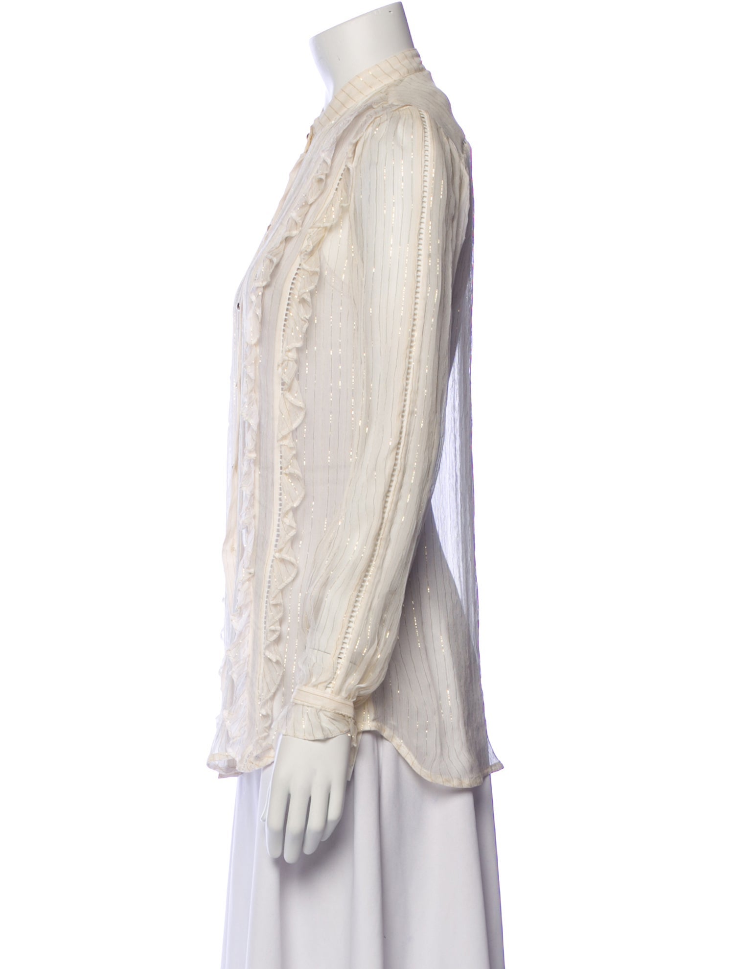 Zimmermann Silk Striped Button-Up Top