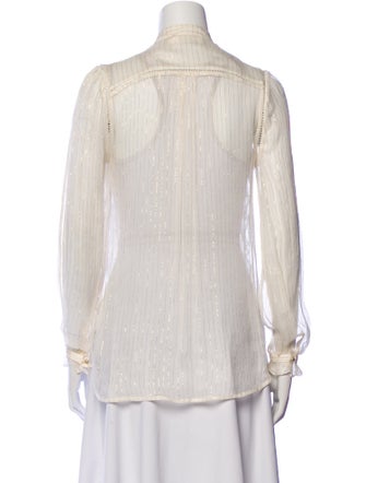 Zimmermann Silk Striped Button-Up Top