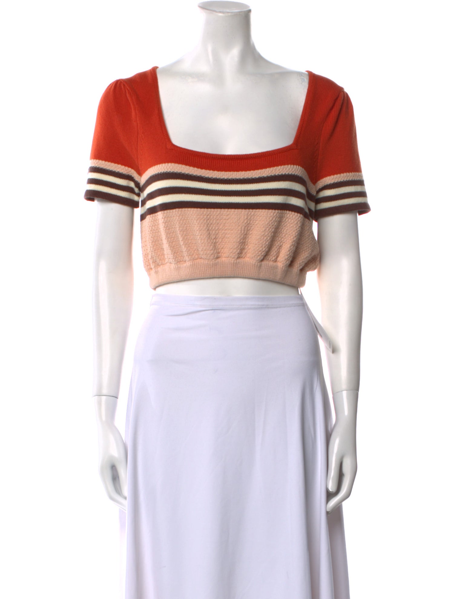 Zimmermann Striped Square Neckline Crop Top