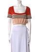 Zimmermann Striped Square Neckline Crop Top